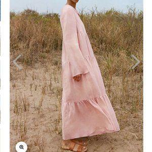 NWT Mansur Gavriel Linen Bohemian Maxi Dress